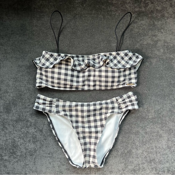Wallflower Black and White Checkered Bikini Size M/L - Picture 1 of 7